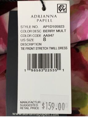 Adrianna Papell Burgundy Floral Midi Dress with Pink & White Blooms